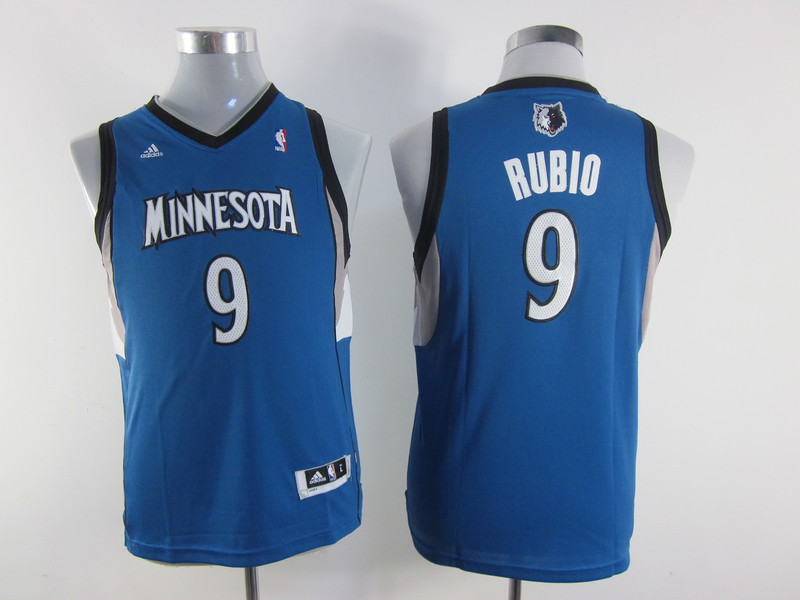  NBA Kids Minnesota Timberwolves 9 Ricky Rubio New Revolution 30 Swingman Youth Blue Jersey